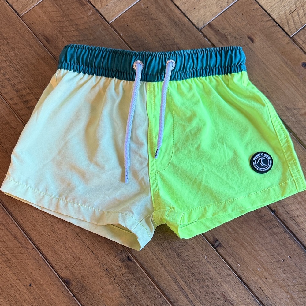 Yellow and Green Swim Shorts